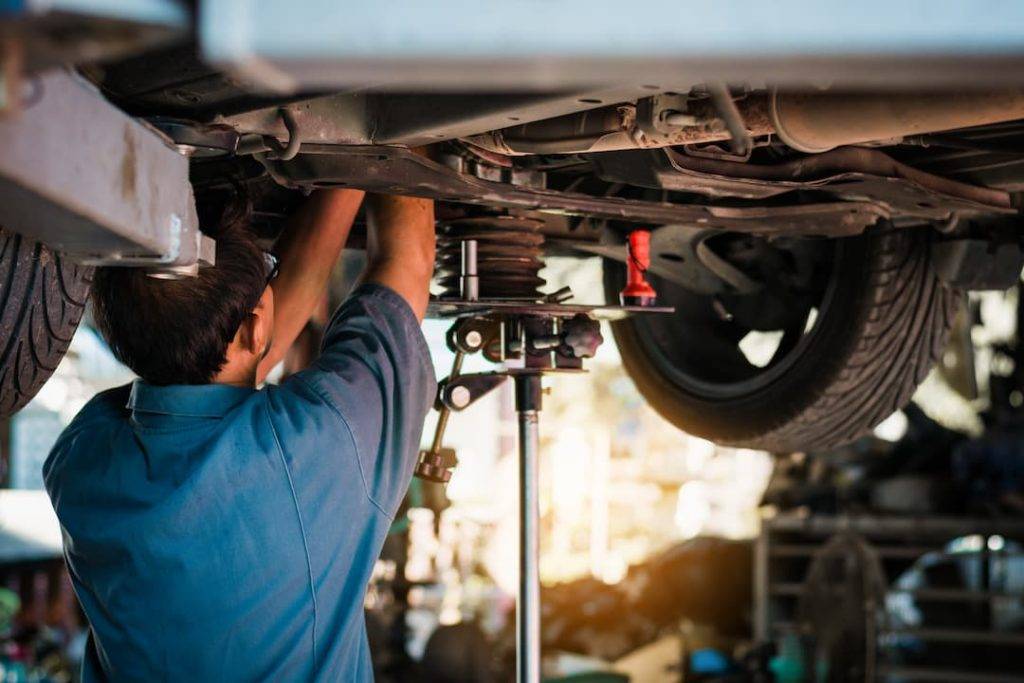 vehicle being repaired